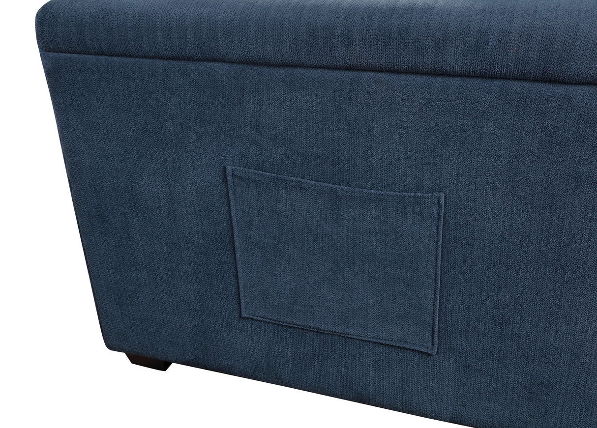 Barbara Navy Reversible Sectional with Hidden Storage and Pull-out Bed by Homelegance at Eve Furniture