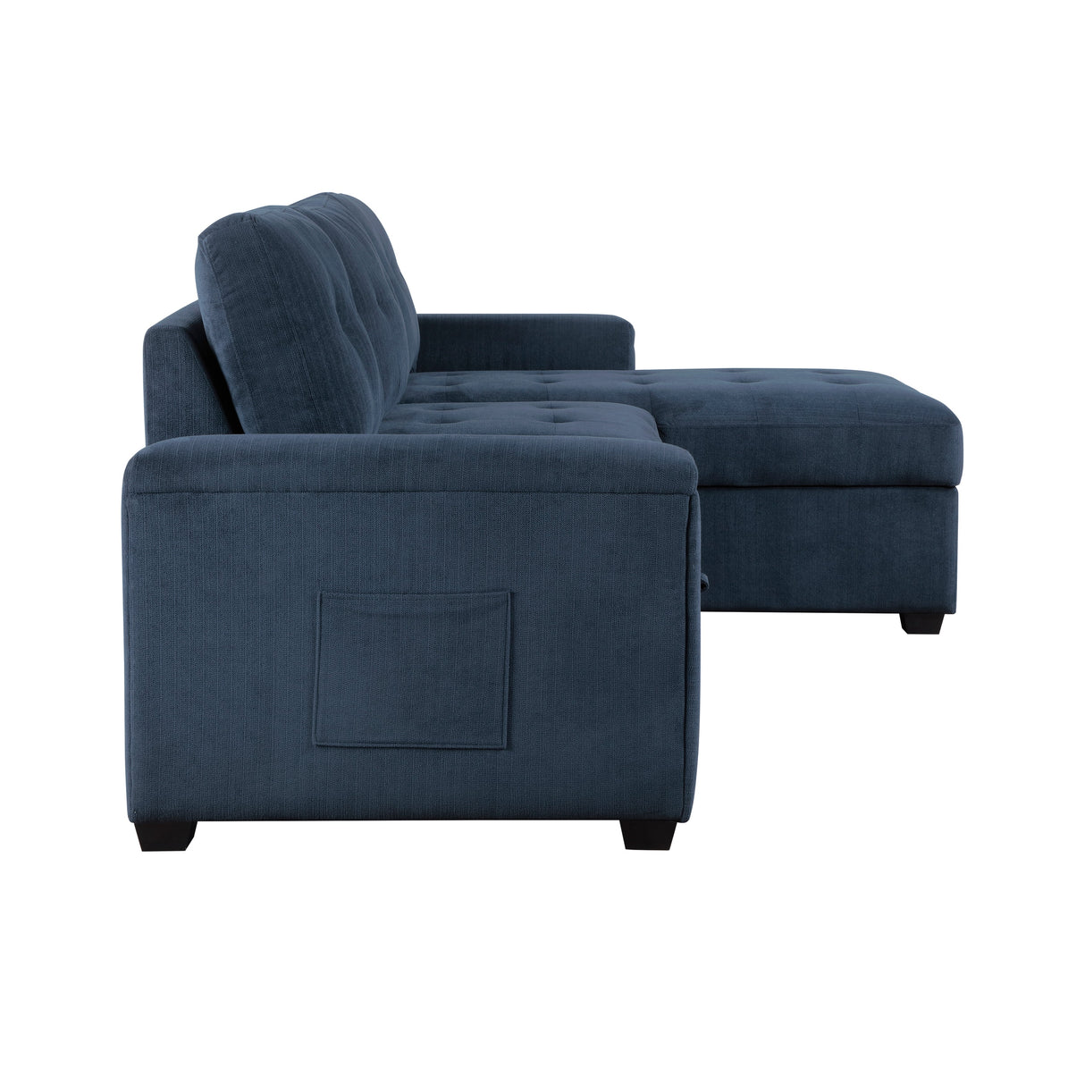 Barbara Navy Reversible Sectional with Hidden Storage and Pull-out Bed by Homelegance at Eve Furniture