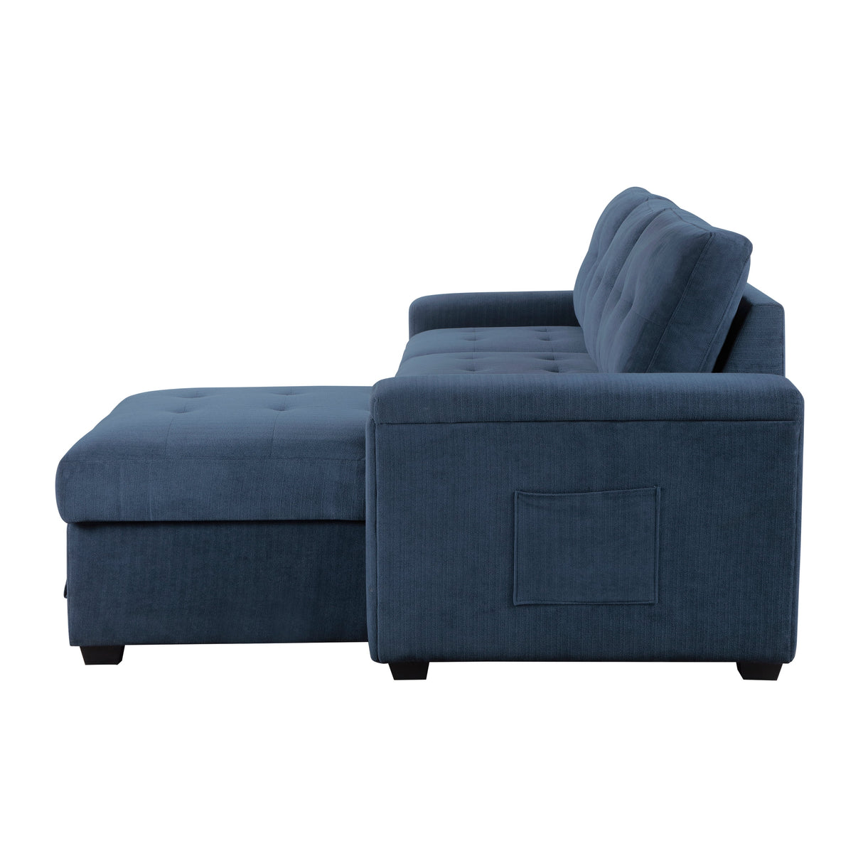 Barbara Navy Reversible Sectional with Hidden Storage and Pull-out Bed by Homelegance at Eve Furniture