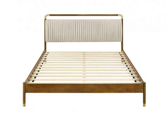 Bardot Walnut 5-Piece Queen Bedroom Set by Furniture of America at Eve Furniture