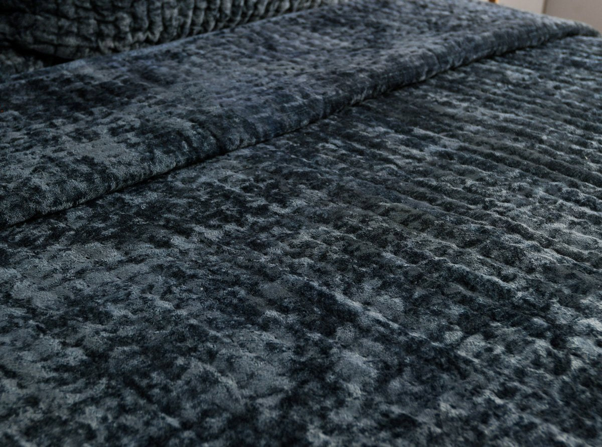 Bari Bay Green Velvet Quilt Collection by Classic Home at Eve Furniture