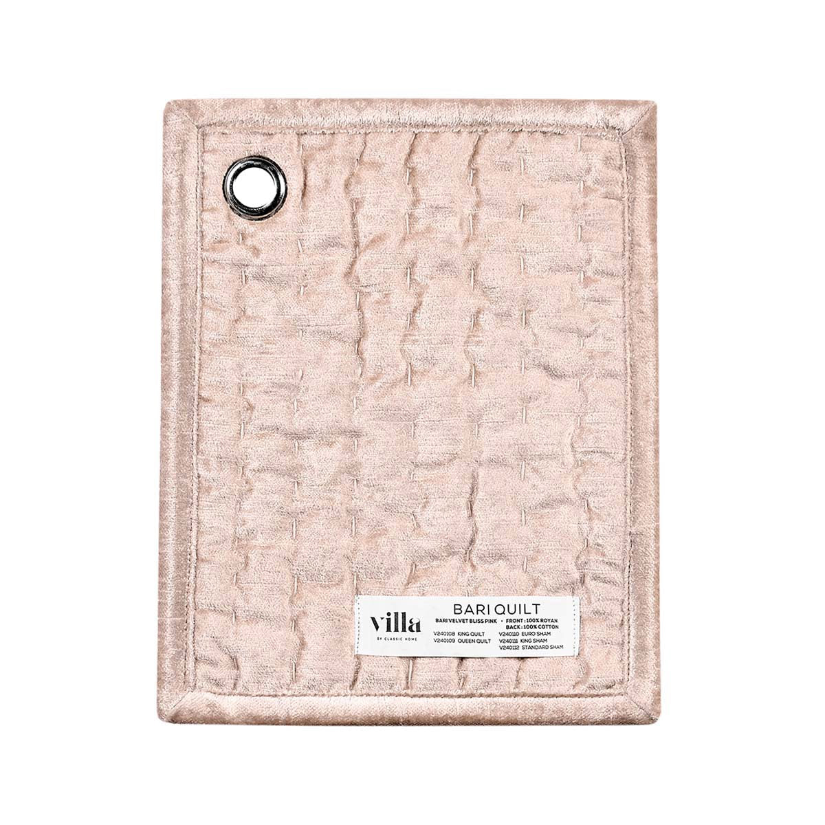 Bari Bliss Pink Velvet Quilt Collection by Classic Home at Eve Furniture