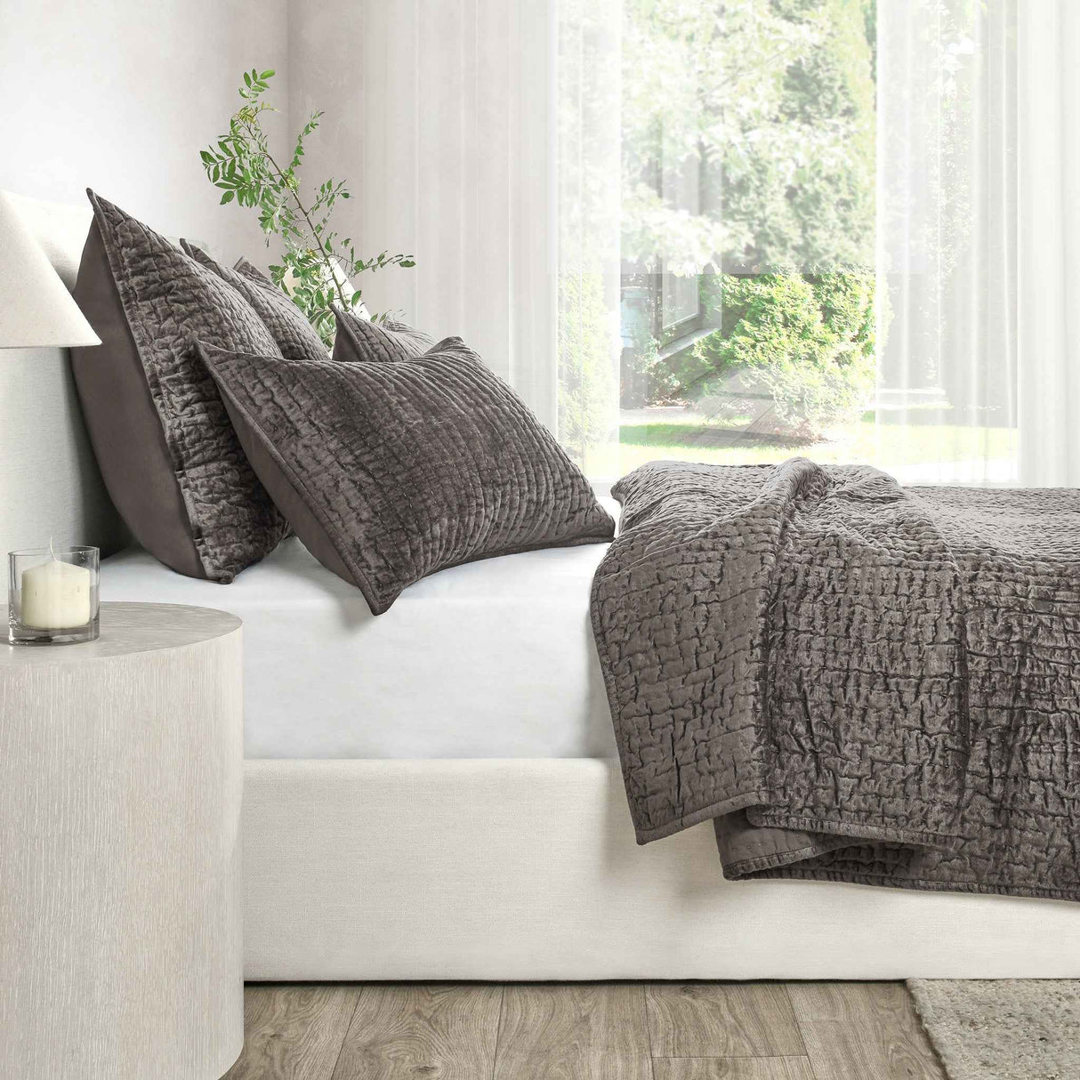 Bari Desert Velvet Quilt Collection by Classic Home at Eve Furniture