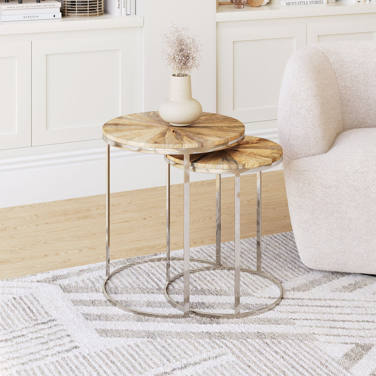 Bari Natural Nesting Table Set (2-Piece) by Zuomod at Eve Furniture