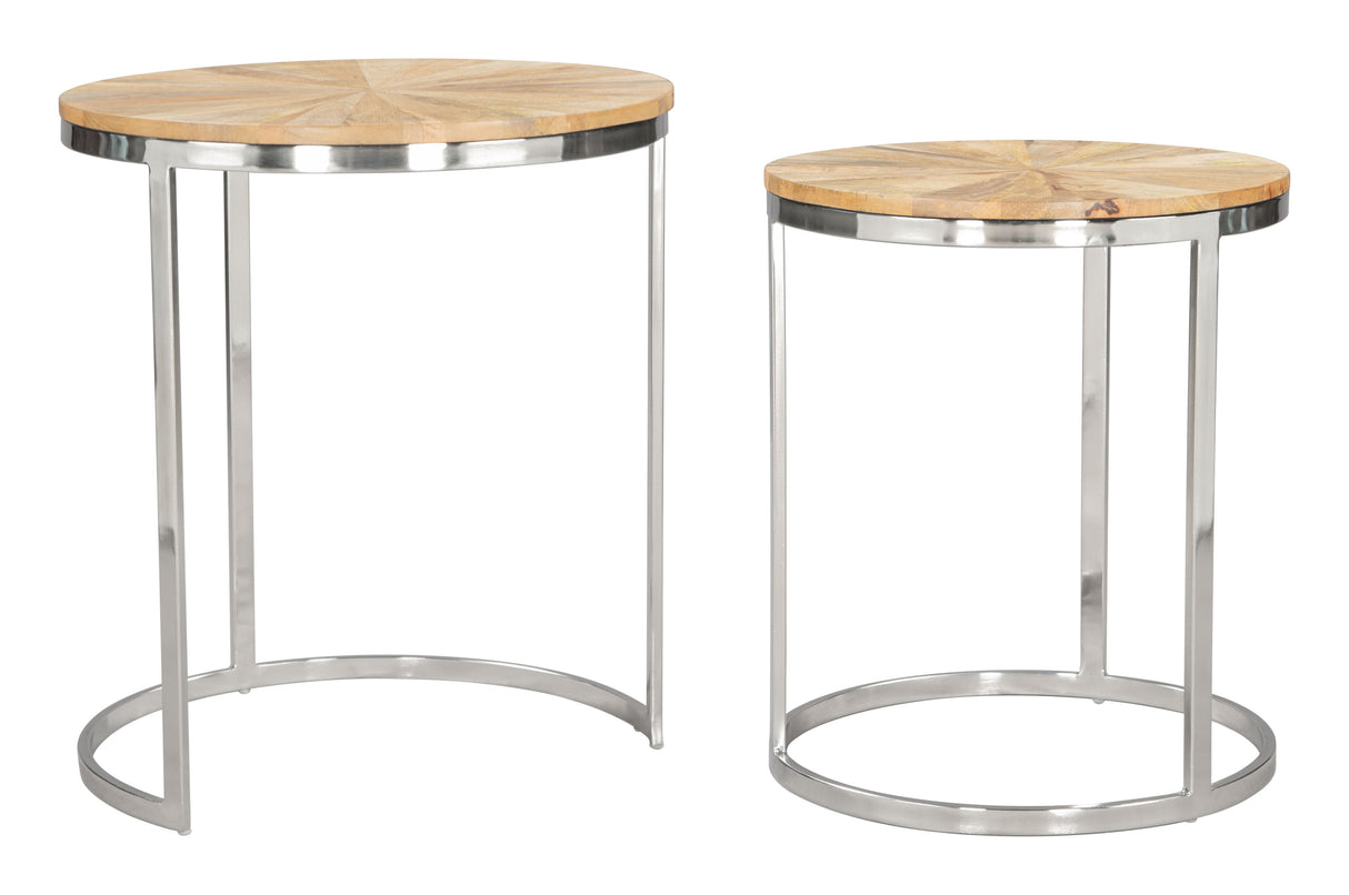 Bari Natural Nesting Table Set (2-Piece) by Zuomod at Eve Furniture