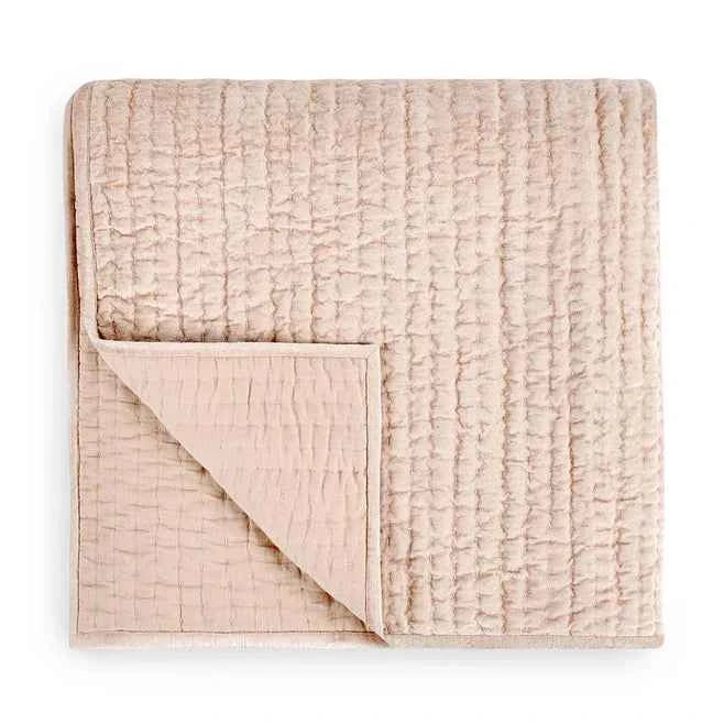 Bari Nude Velvet Quilt Collection by Classic Home at Eve Furniture