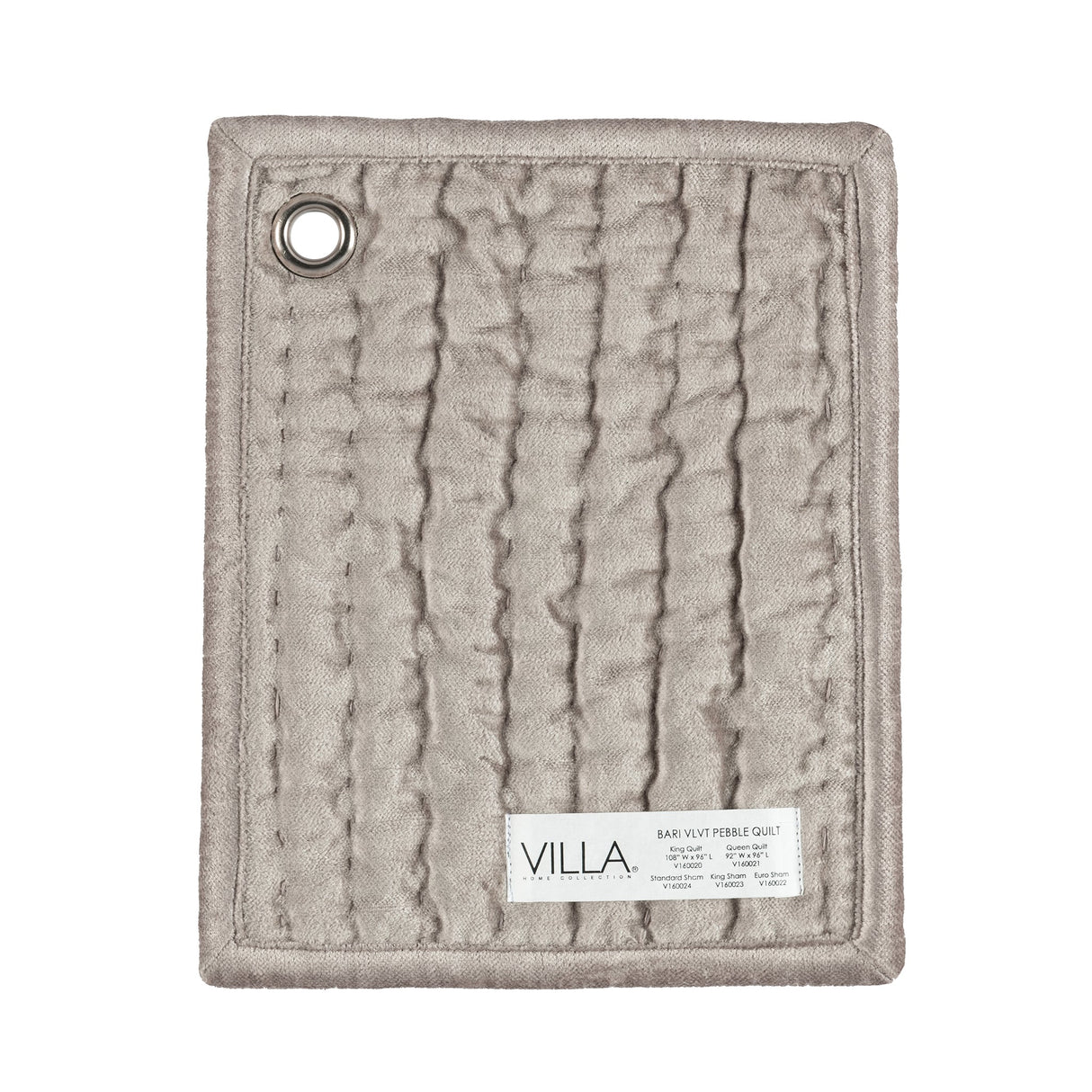 Bari Pebble Velvet Quilt Collection by Classic Home at Eve Furniture