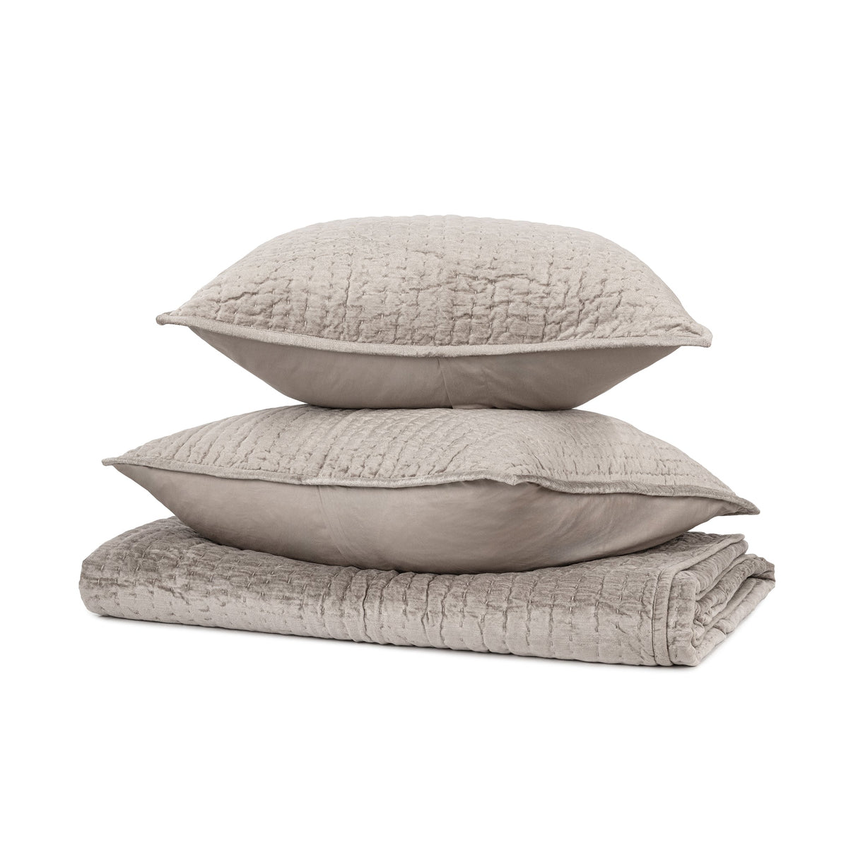 Bari Pebble Velvet Quilt Collection by Classic Home at Eve Furniture