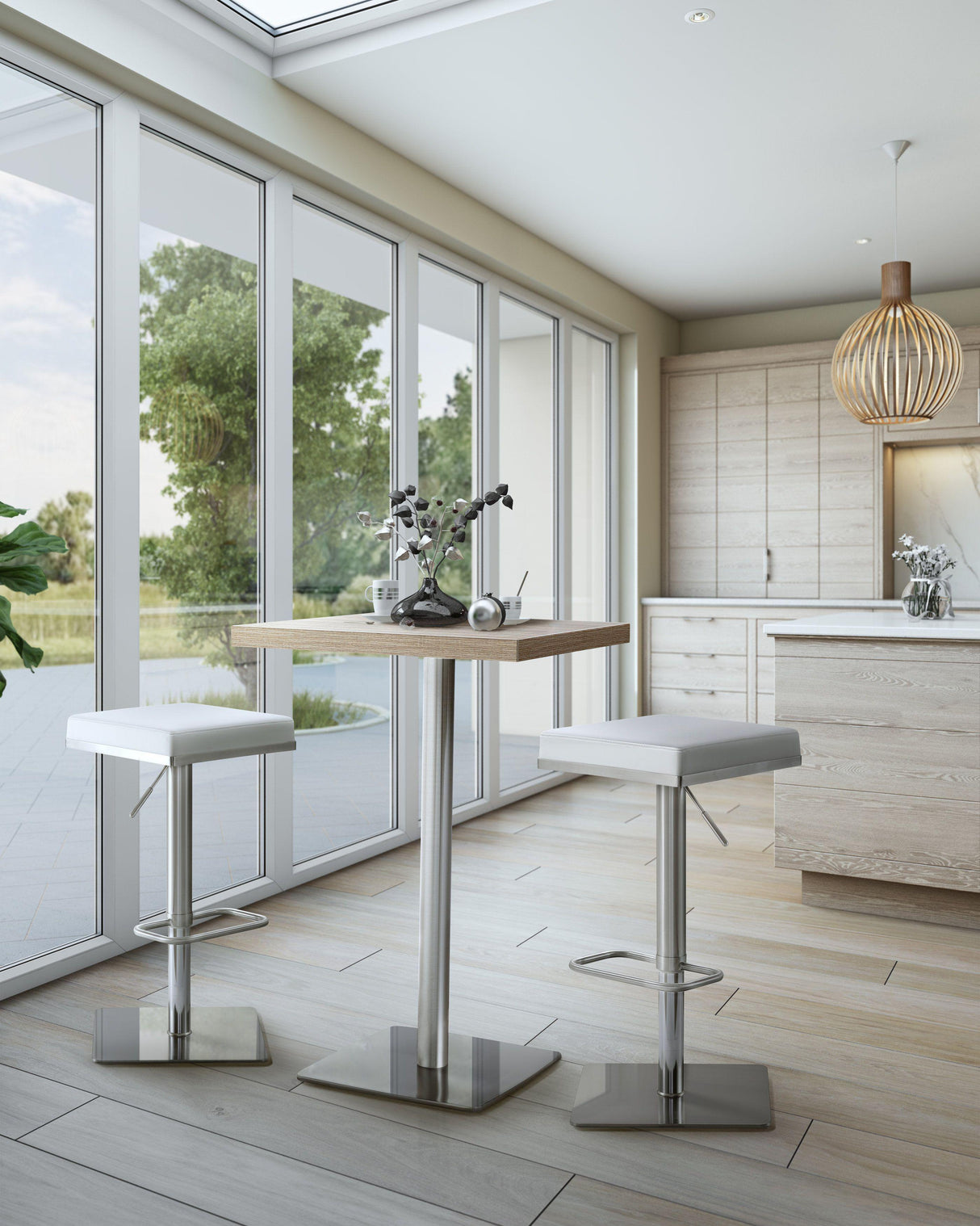 Bari Performance Vegan Leather Adjustable Stool by TOV Furniture at Eve Furniture