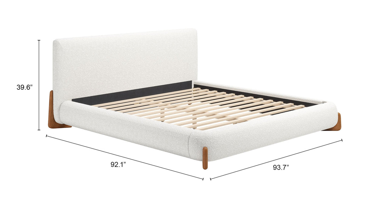 Baris Ivory King Bed by Zuomod at Eve Furniture