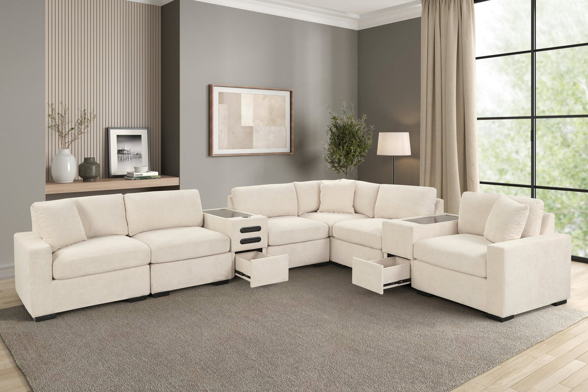 Barista Beige Performance Fabric Modular Sectional Set