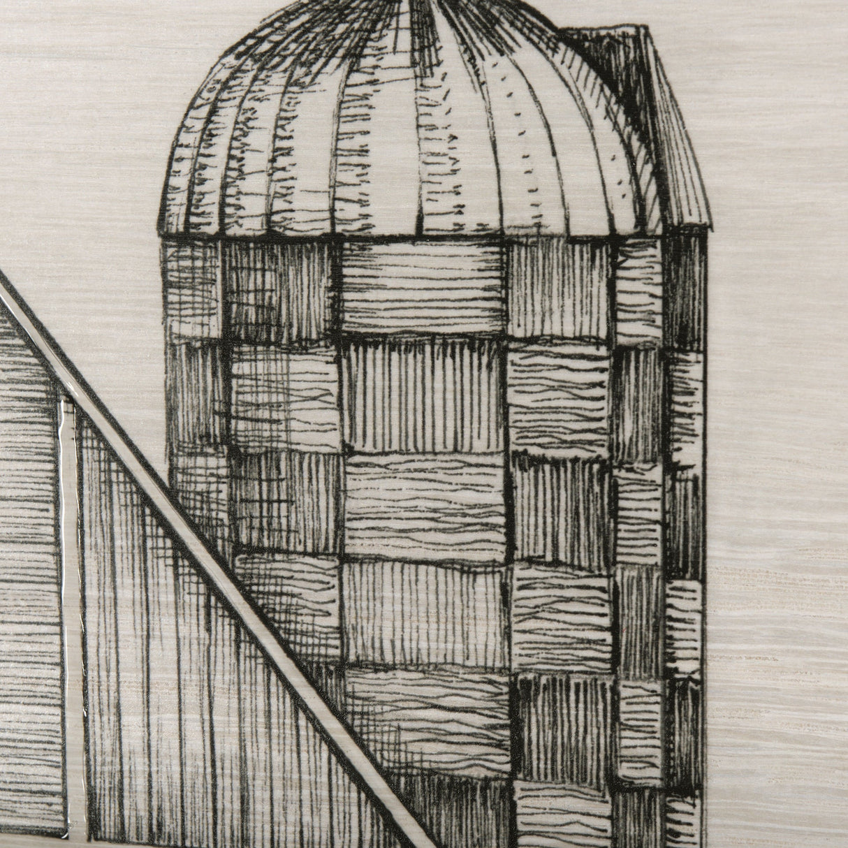 Barn Buildings I by CV a Hand Embellished Textured Framed Art Print Matted under Glass by Mercana at Eve Furniture