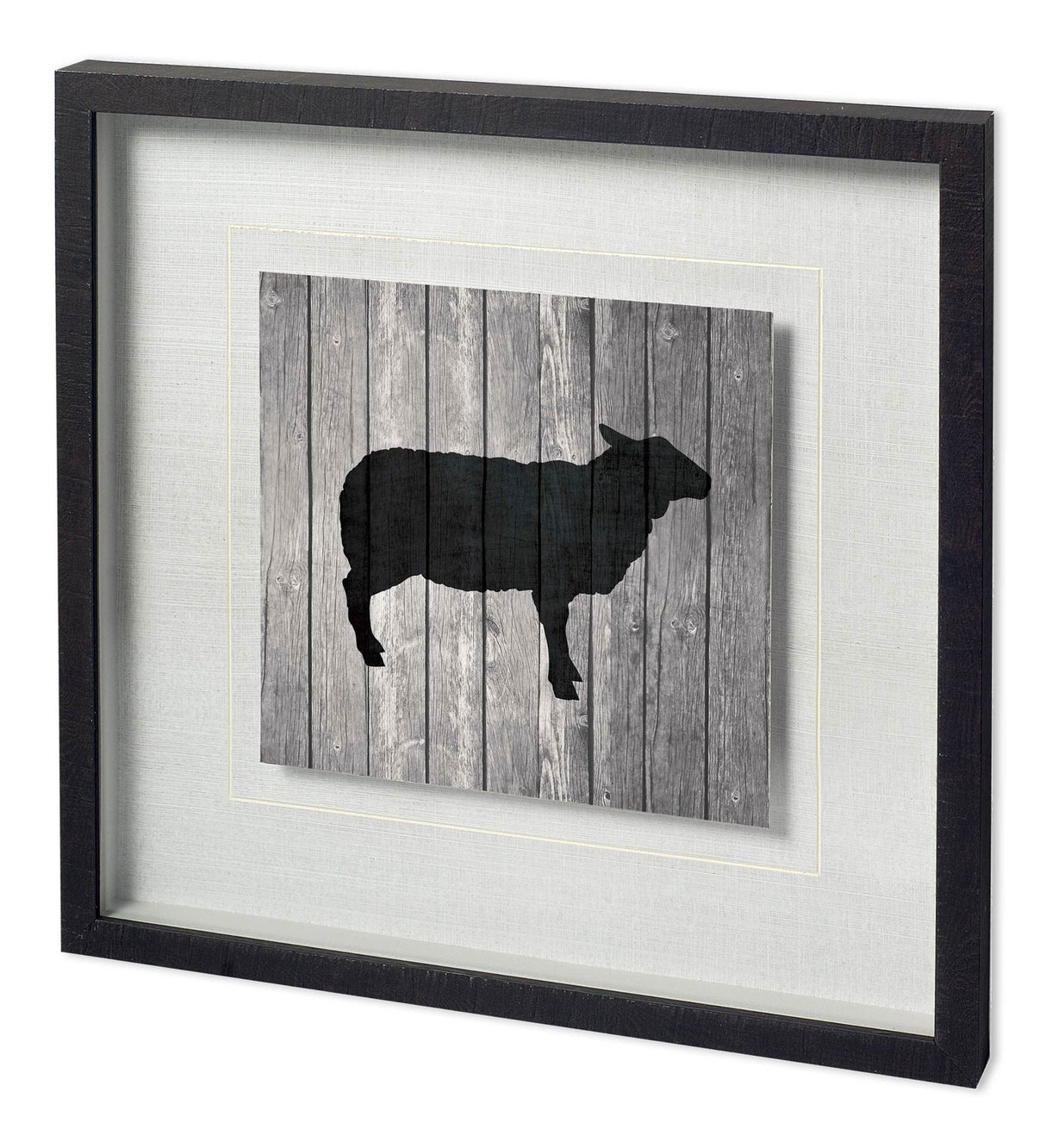 BARN SHEEP by TANDI VENTER a Hand Embellished Textured Framed Art Print Matted under Glass by Mercana at Eve Furniture