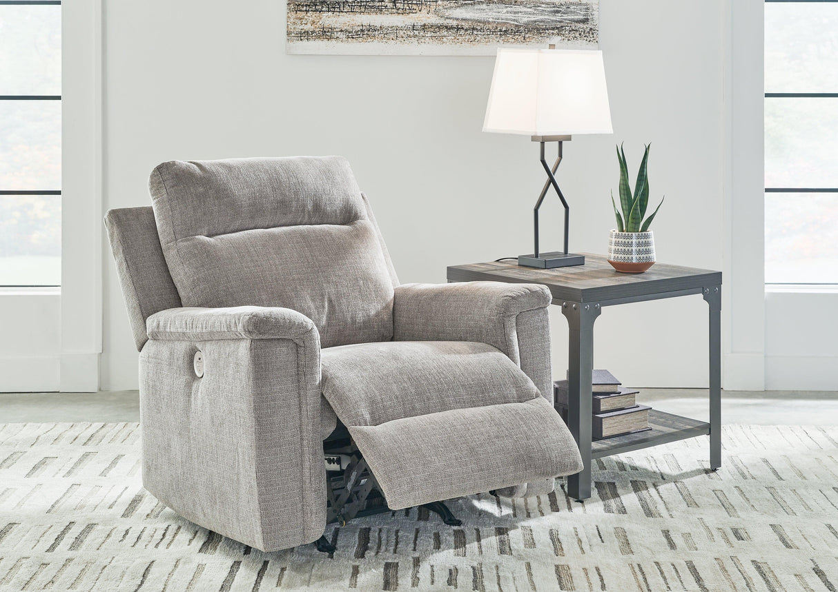 Barnsana Ash Power Recliner by Ashley at Eve Furniture