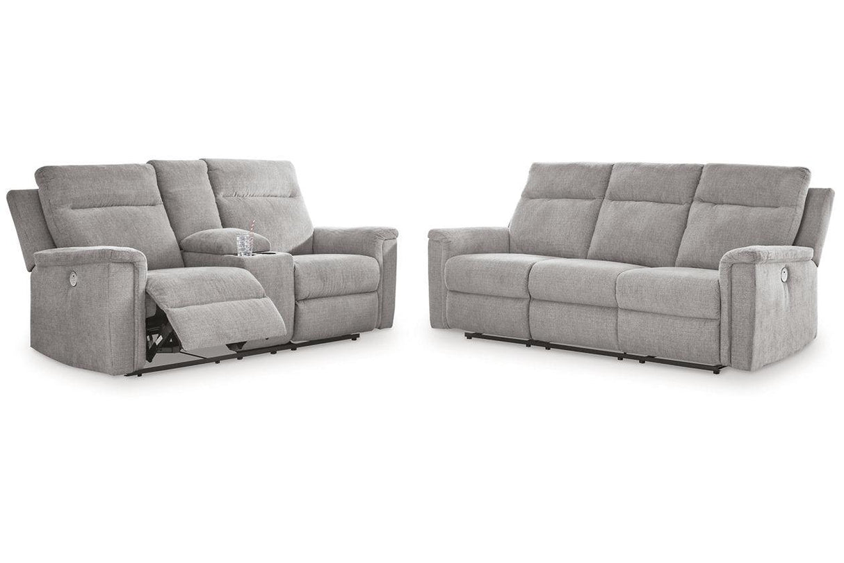 Barnsana Ash Power Reclining Sofa and Loveseat by Ashley at Eve Furniture