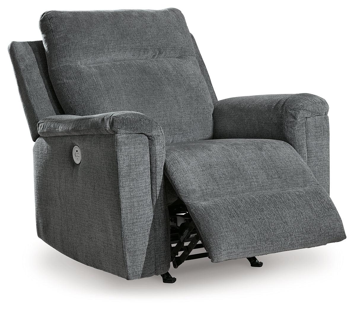 Barnsana Gravel Power Recliner by Ashley at Eve Furniture
