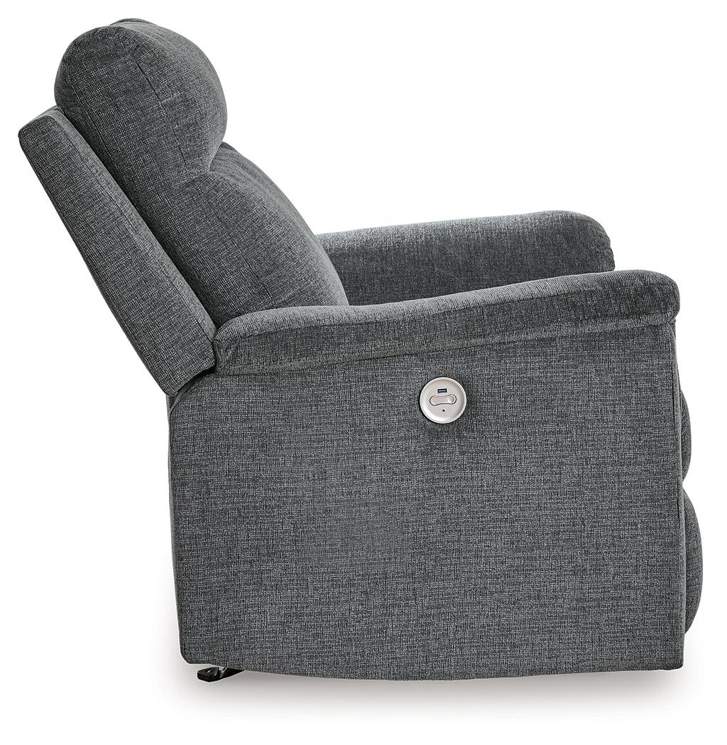 Barnsana Gravel Power Recliner by Ashley at Eve Furniture