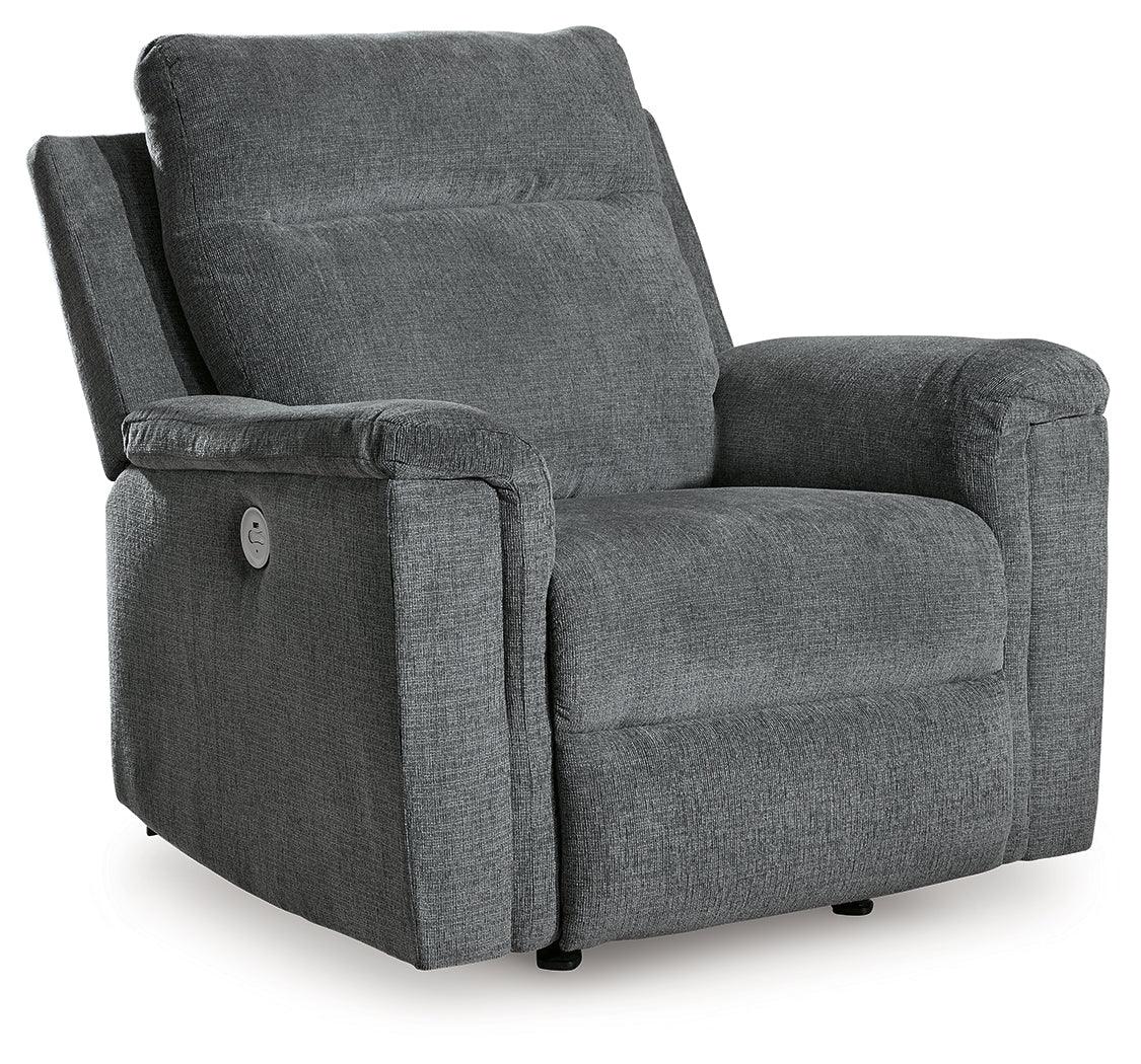 Barnsana Gravel Power Recliner by Ashley at Eve Furniture