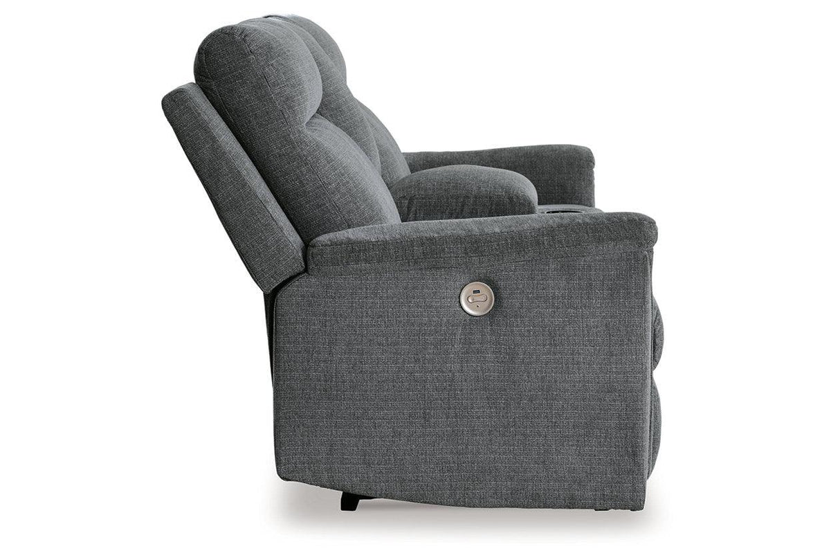 Barnsana Gravel Power Reclining Sofa, Loveseat and Recliner by Ashley at Eve Furniture