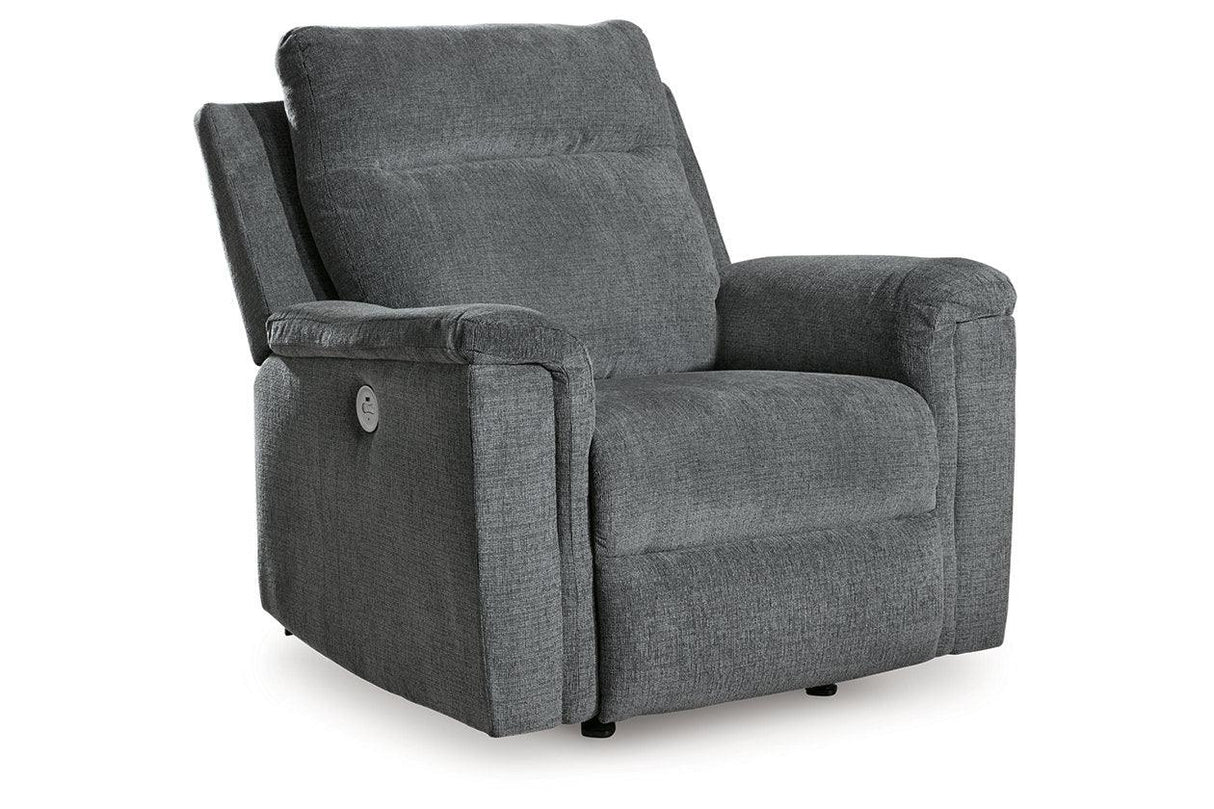 Barnsana Gravel Power Reclining Sofa, Loveseat and Recliner by Ashley at Eve Furniture
