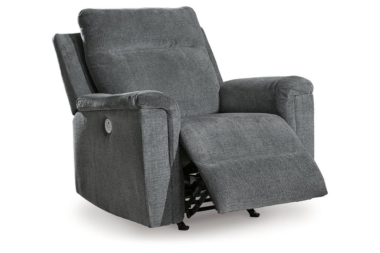 Barnsana Gravel Power Reclining Sofa, Loveseat and Recliner by Ashley at Eve Furniture