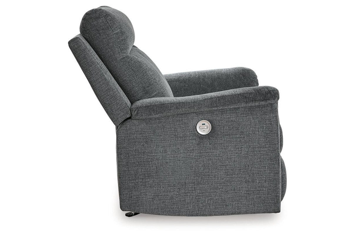 Barnsana Gravel Power Reclining Sofa, Loveseat and Recliner by Ashley at Eve Furniture