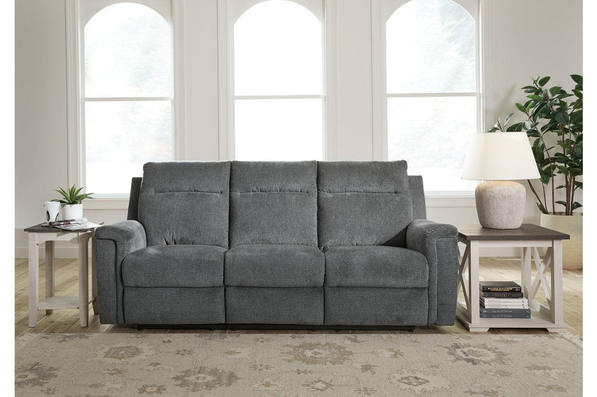 Barnsana Gravel Power Reclining Sofa, Loveseat and Recliner by Ashley at Eve Furniture