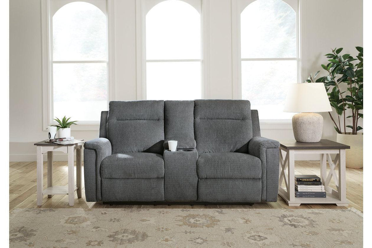 Barnsana Gravel Power Reclining Sofa, Loveseat and Recliner by Ashley at Eve Furniture