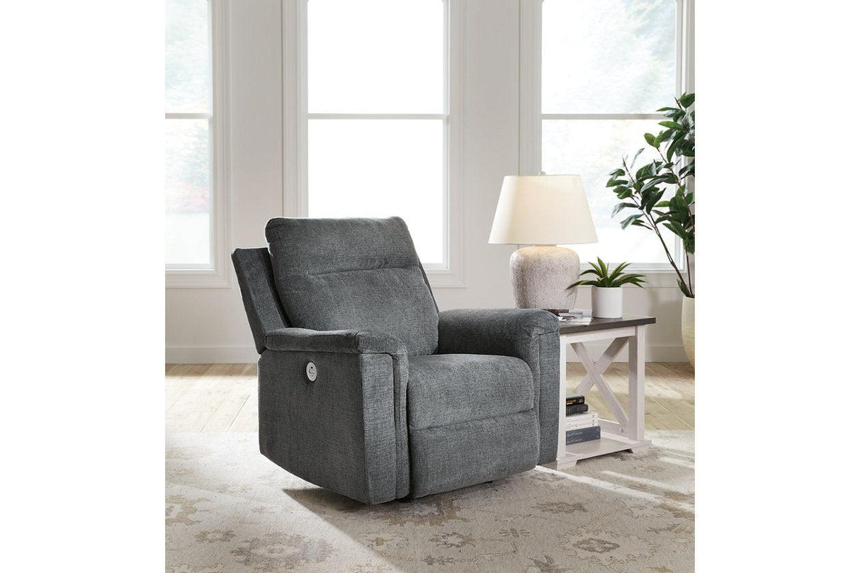 Barnsana Gravel Power Reclining Sofa, Loveseat and Recliner by Ashley at Eve Furniture