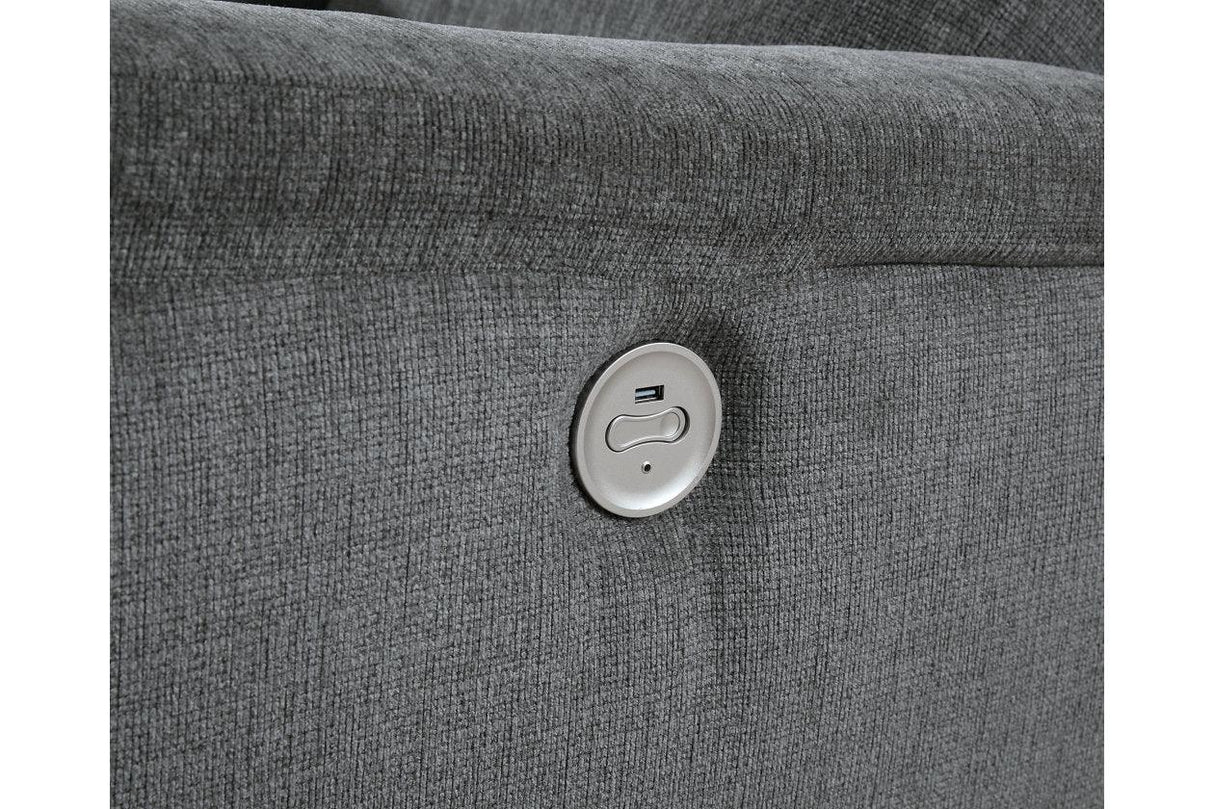 Barnsana Gravel Power Reclining Sofa, Loveseat and Recliner by Ashley at Eve Furniture