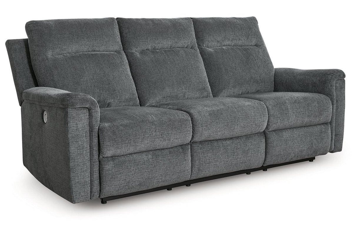 Barnsana Gravel Power Reclining Sofa, Loveseat and Recliner by Ashley at Eve Furniture