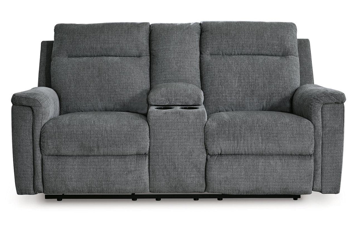 Barnsana Gravel Power Reclining Sofa, Loveseat and Recliner by Ashley at Eve Furniture