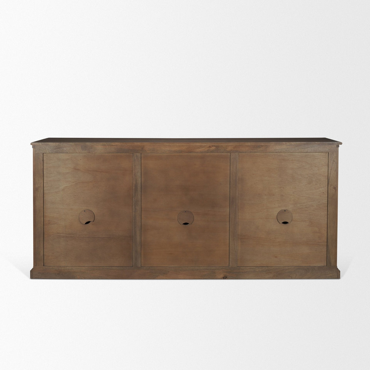Baron Dark Brown Solid Wood w/ Antiqued Aged Brass Knobs 3-Drawer 6-Door Sideboard by Mercana at Eve Furniture
