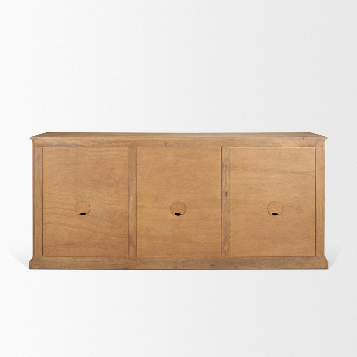 Baron Light Brown Solid Wood w/ Antiqued Brass Knobs 3-Drawer 6-Door Sideboard by Mercana at Eve Furniture