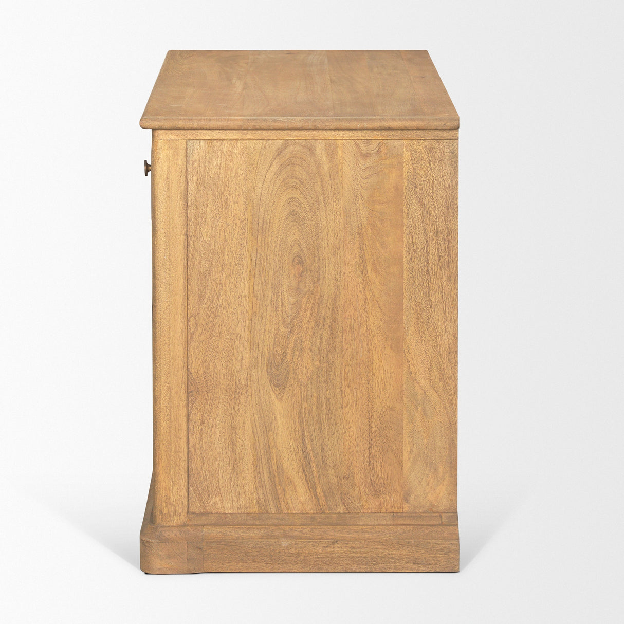 Baron Light Brown Solid Wood w/ Gunmetal Knobs 2-Door Accent Cabinet by Mercana at Eve Furniture