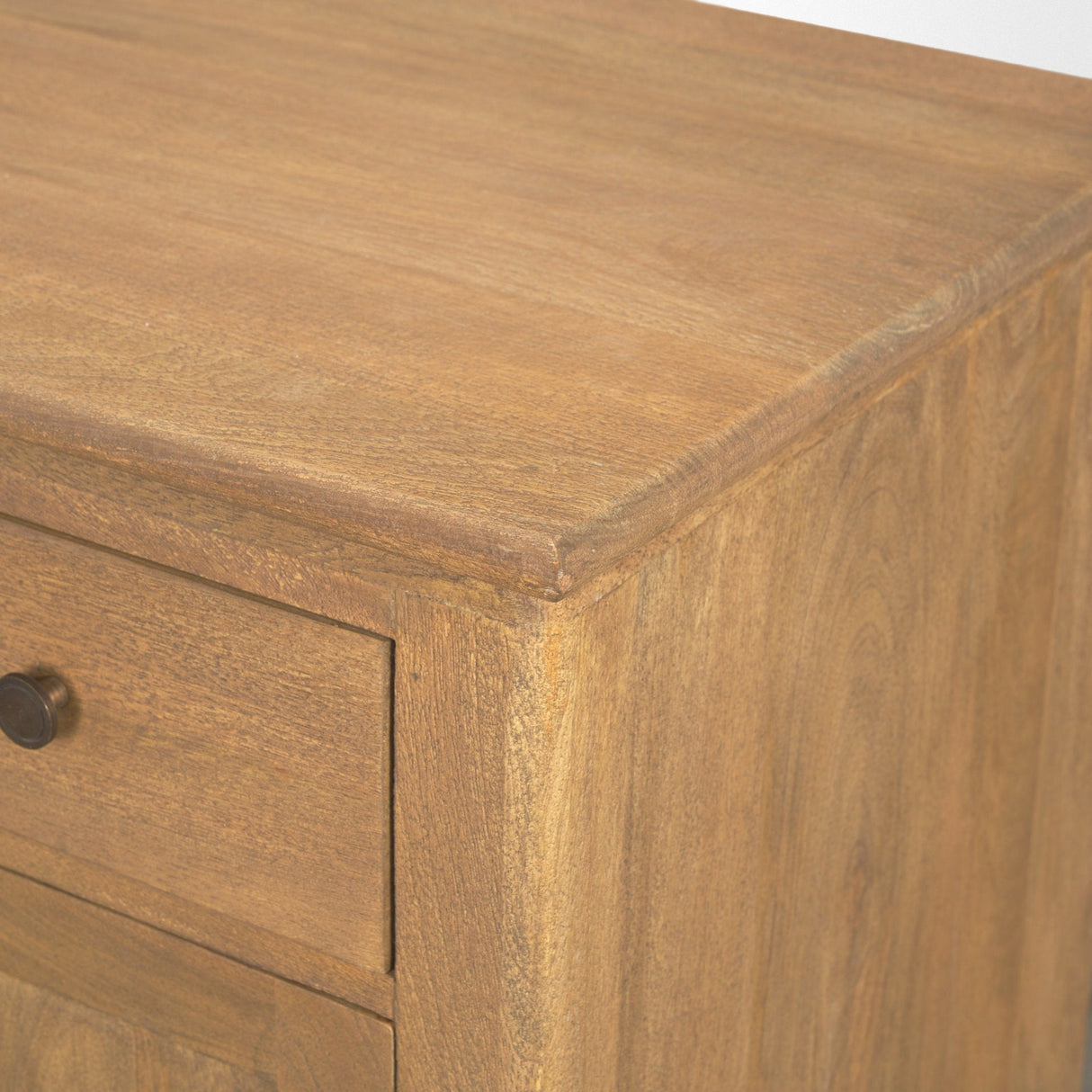 Baron Light Brown Solid Wood w/ Gunmetal Knobs 2-Door Accent Cabinet by Mercana at Eve Furniture