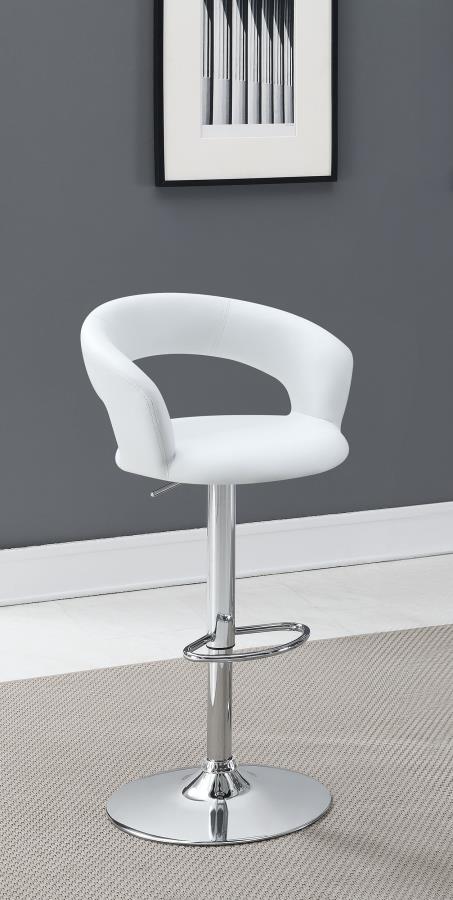 Barraza White/Chrome 29" Adjustable Height Bar Stool by Coaster at Eve Furniture