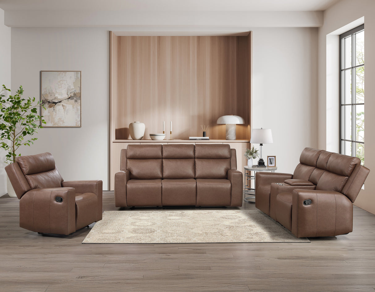 Barron Brown Manual Reclining Living Room Set by Steve Silver at Eve Furniture
