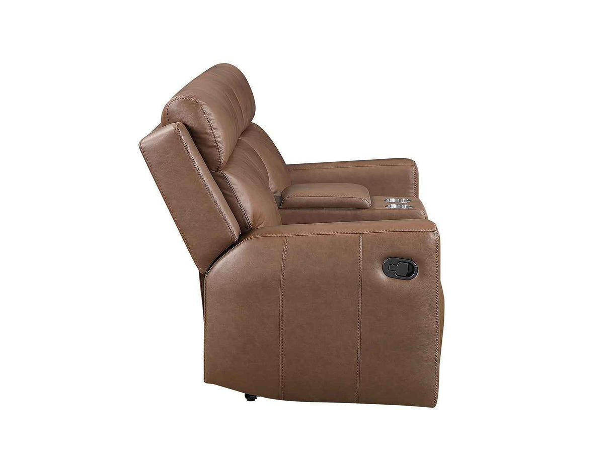 Barron Brown Manual Reclining Loveseat by Steve Silver at Eve Furniture