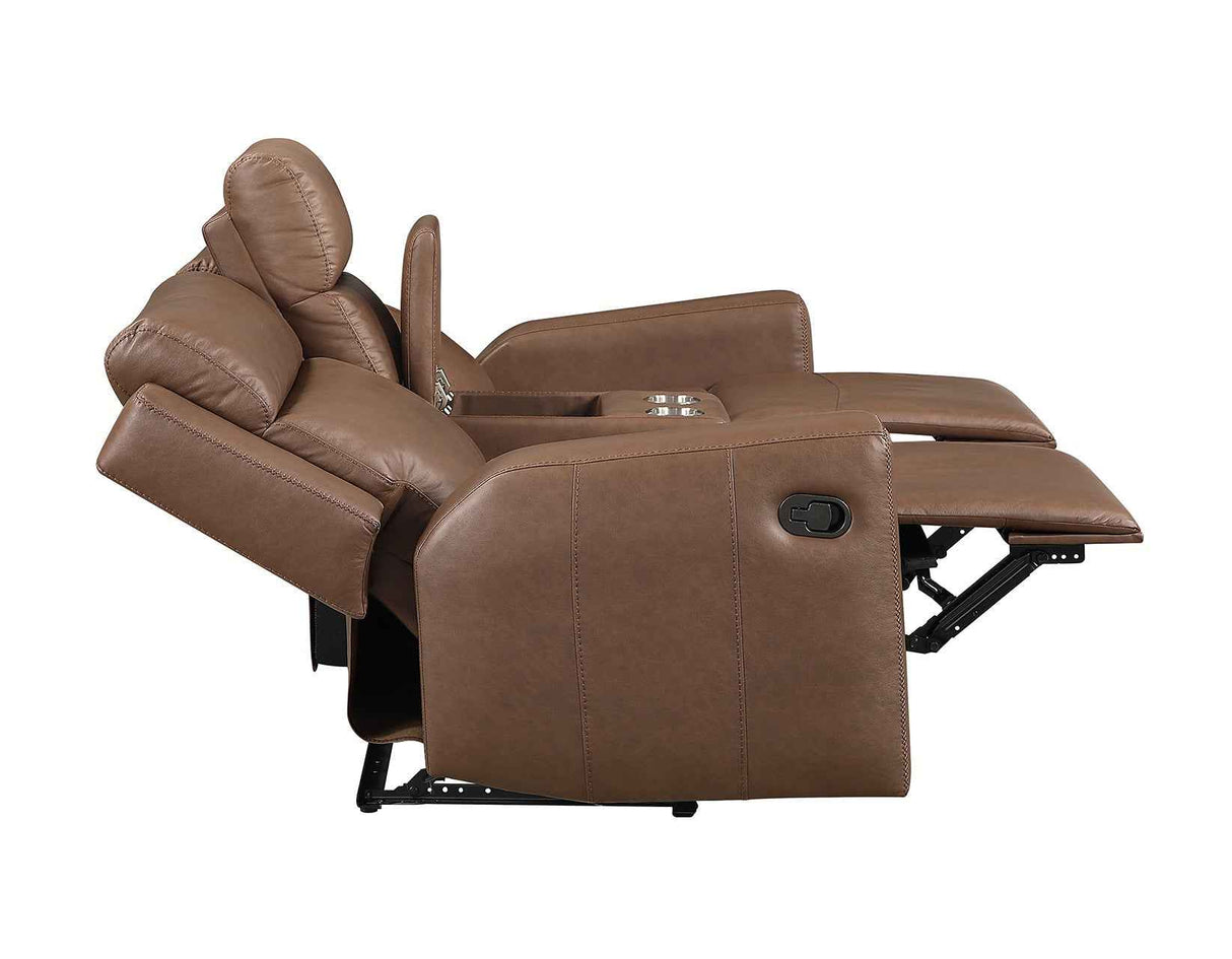 Barron Brown Manual Reclining Loveseat by Steve Silver at Eve Furniture