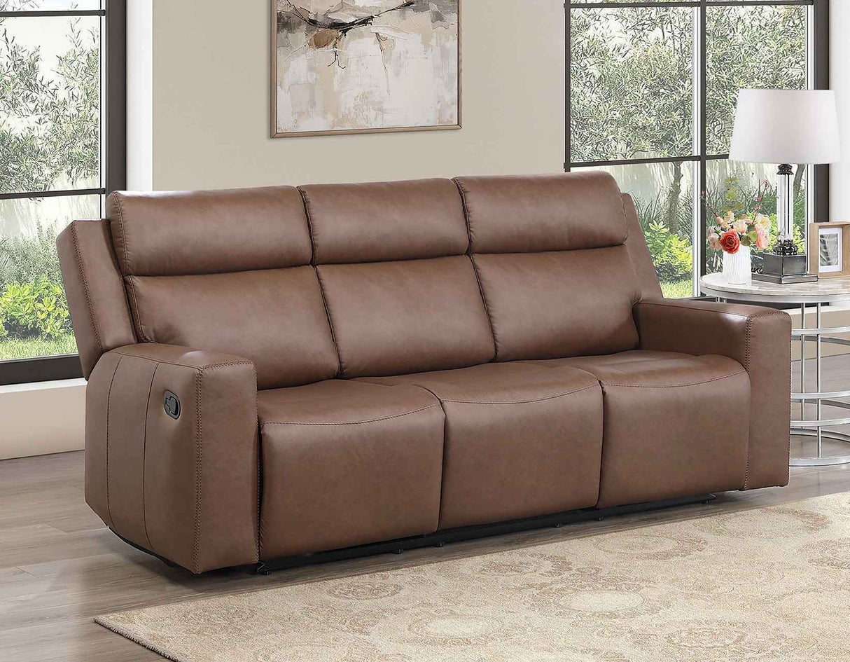 Barron Brown Manual Reclining Sofa by Steve Silver at Eve Furniture