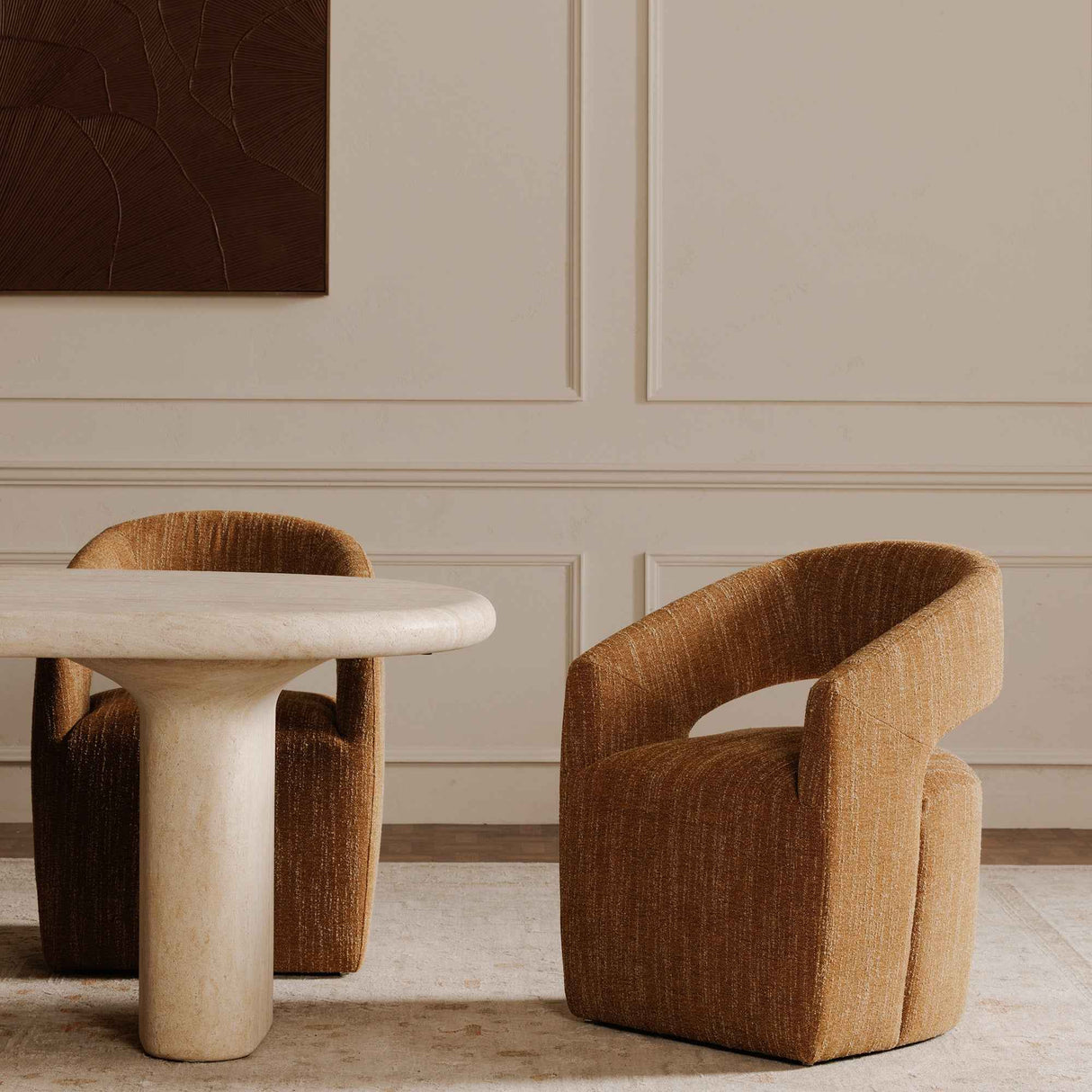 Barrow Amber Glow Rolling Dining Chair