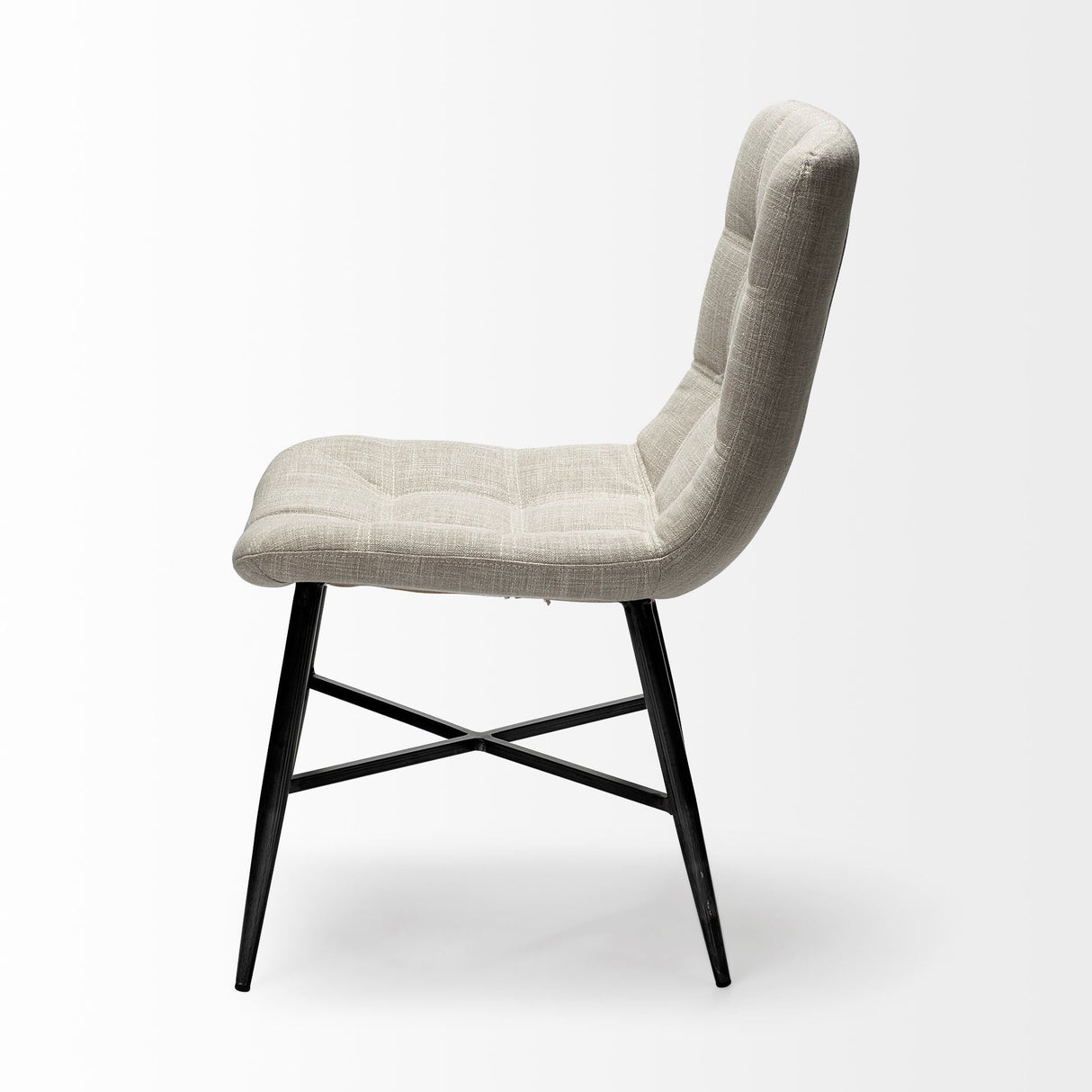 Barrow I Beige Fabric Wrap Black Metal Frame Dining Chair, Set of 2 by Mercana at Eve Furniture