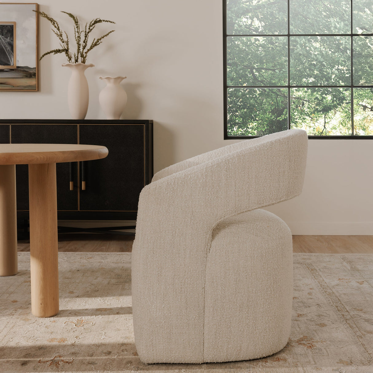 Barrow White Mist Rolling Dining Chair by MOES at Eve Furniture