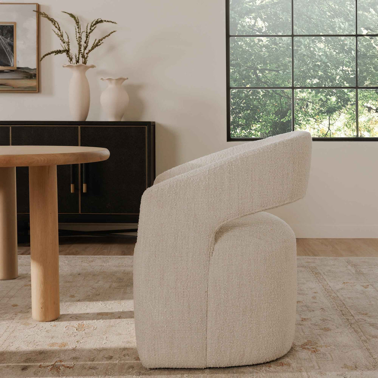 Barrow White Mist Rolling Dining Chair by Moe's Home at Eve Furniture