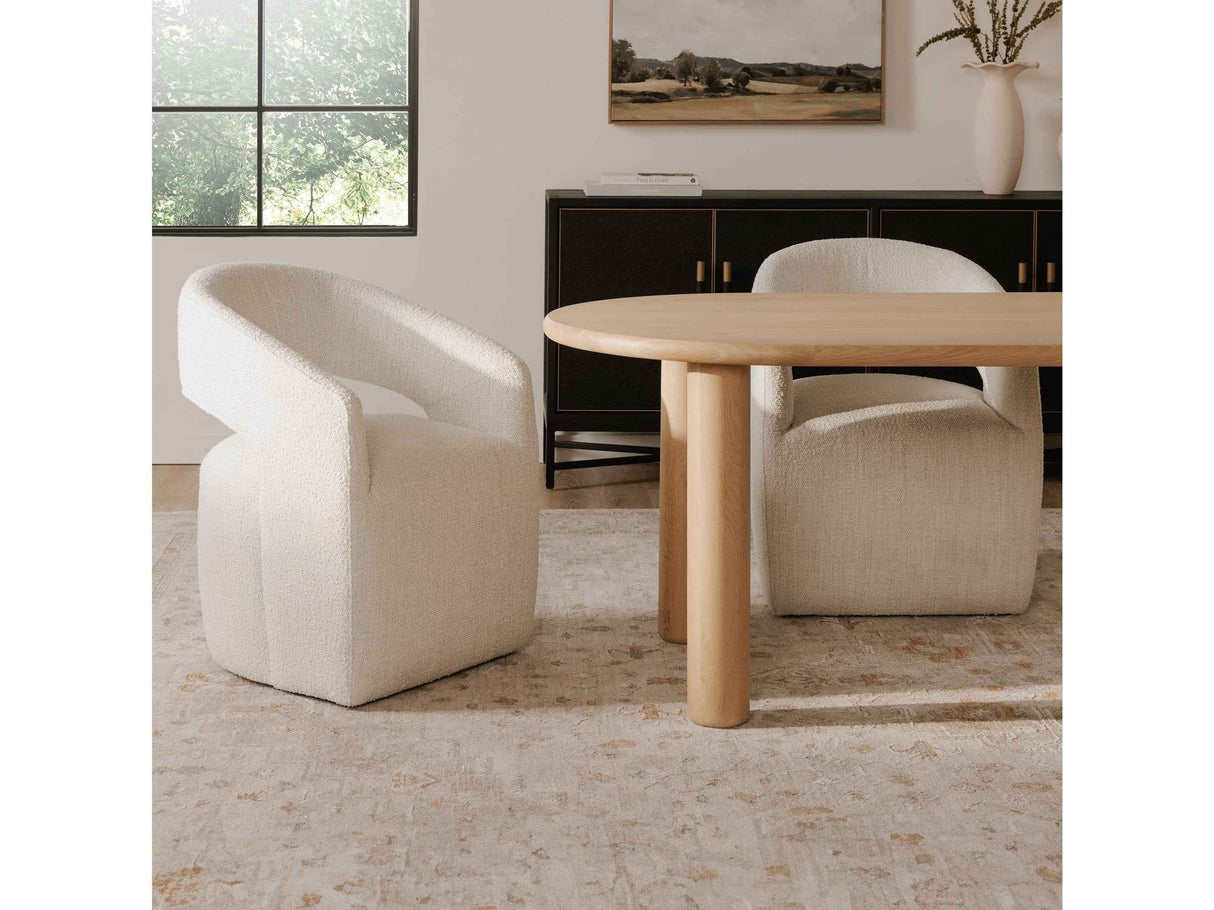 Barrow White Mist Rolling Dining Chair by Moe's Home at Eve Furniture