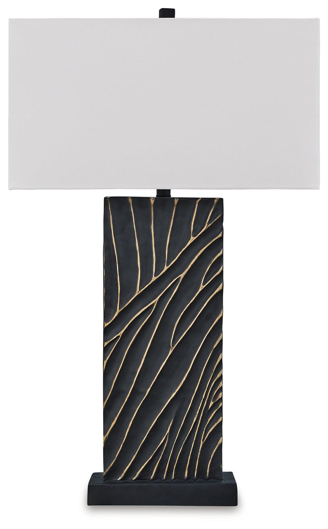 Bartlen Black/Gold Finish Table Lamp by Ashley at Eve Furniture