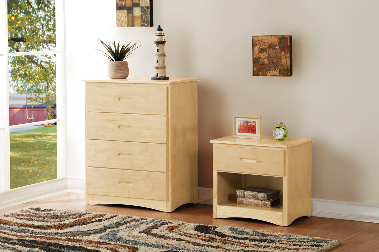 Bartly Natural Nightstand by Homelegance at Eve Furniture