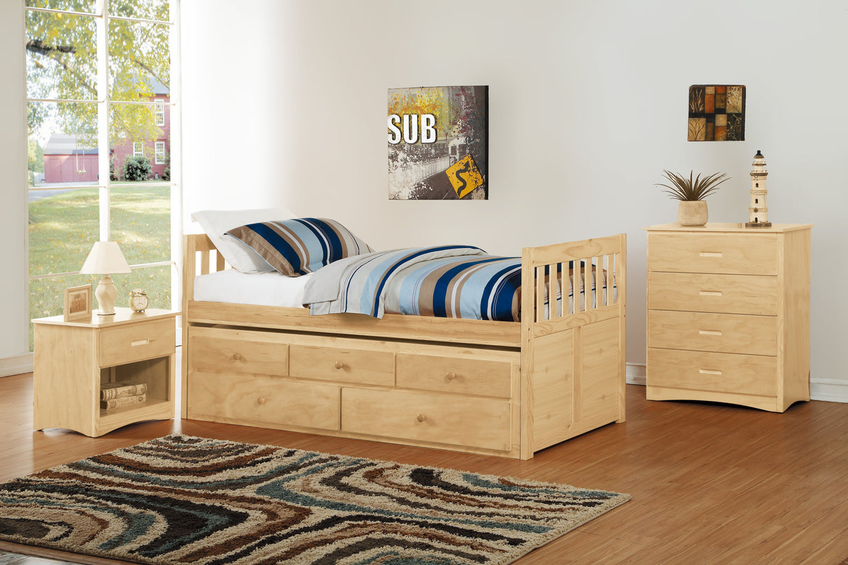 Bartly Natural Nightstand by Homelegance at Eve Furniture