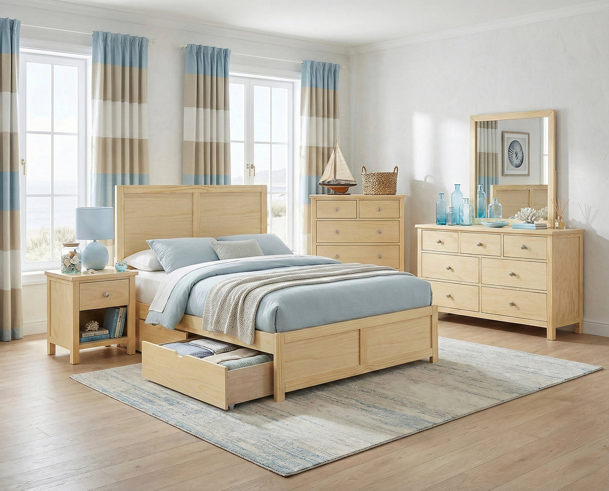 Bartly Natural Pine Full Platform Bed